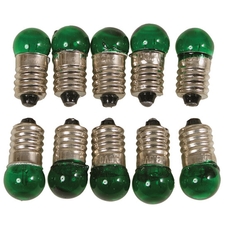 Coloured MES Bulbs - Green. Pack of 10
