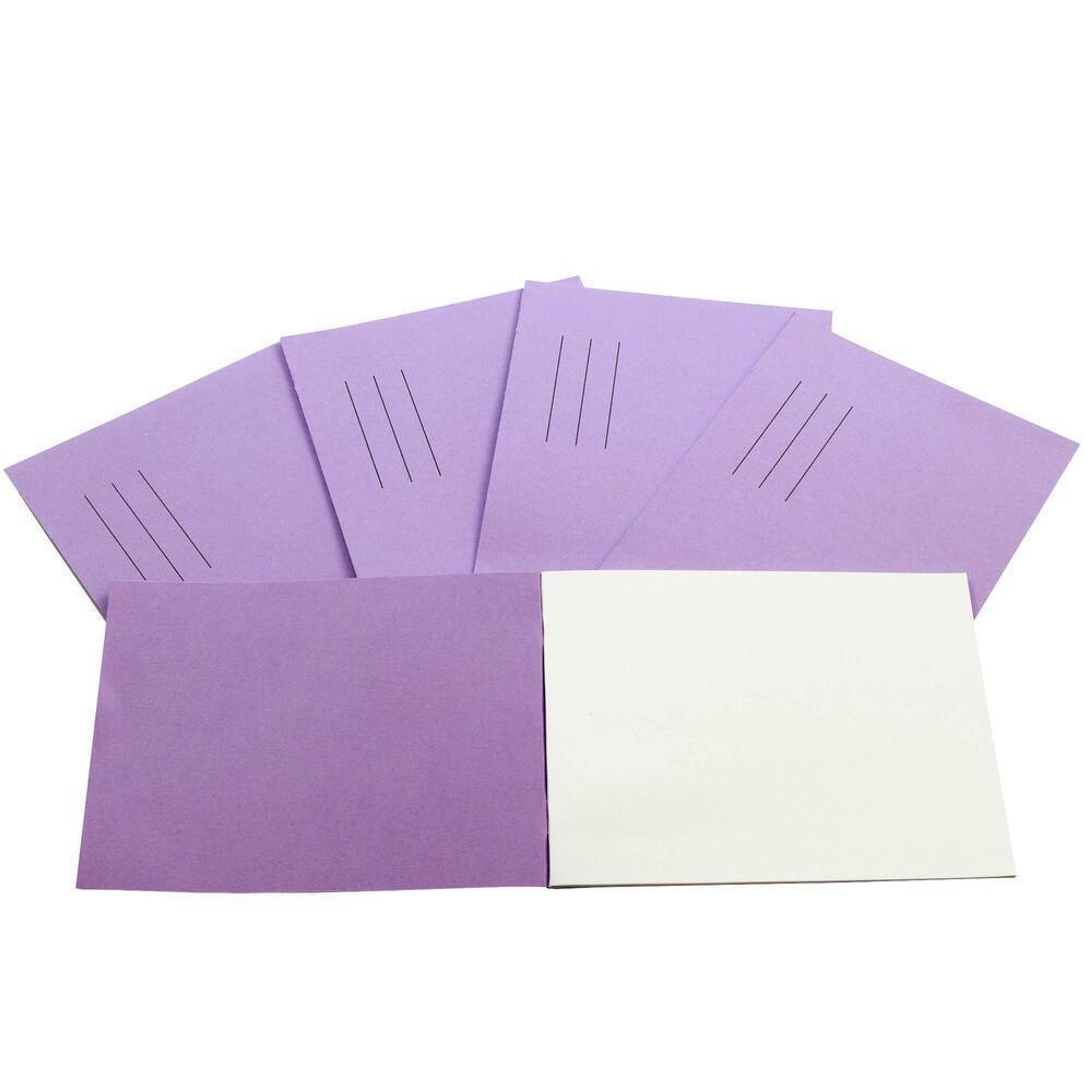 Exercise Books 5.25 x 6.5in 24 Page Blank - Purple - Pack of 100