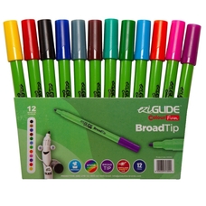 EziGlide ColourFun Broad Tip - Assorted Wallet - Pack of 12