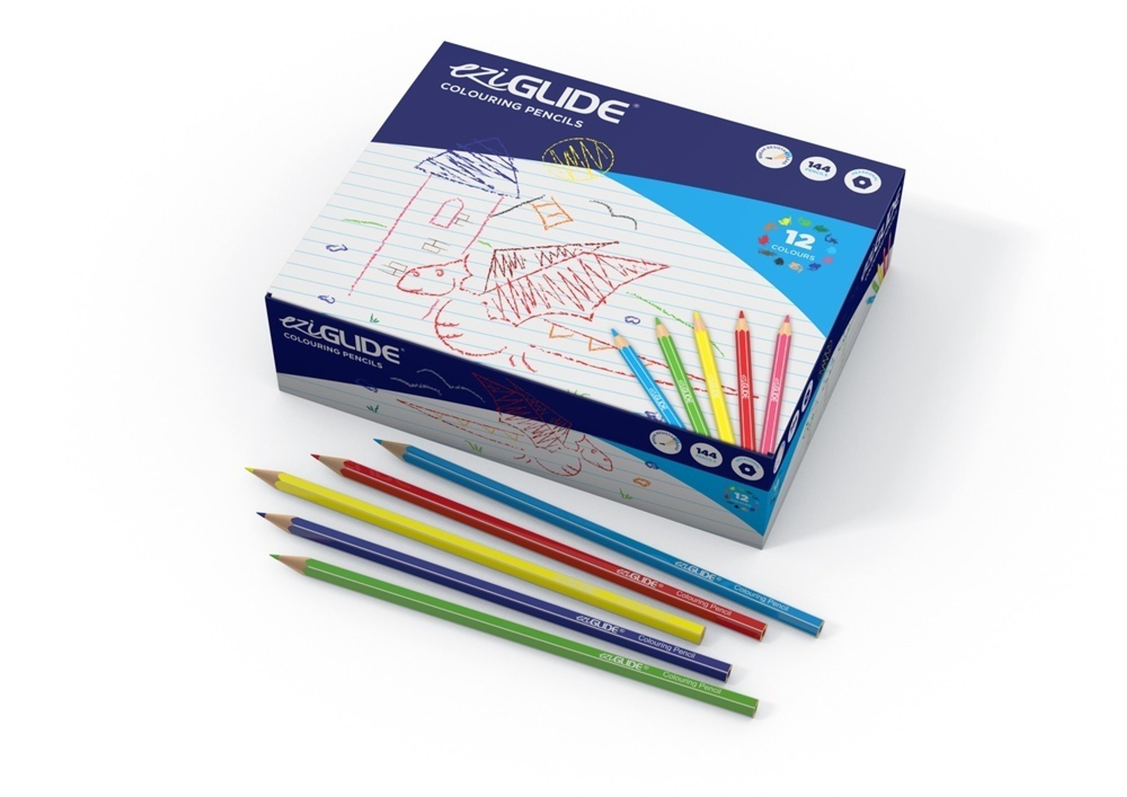 EziGlide School Colouring Pencils - Pack of 144