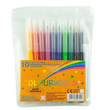 Colourworld Felt Tip Pens Non Toxic Assorted - Pack of 10