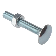 BZP Coach Nuts & Bolts - M6 x 40mm. Pack of 10