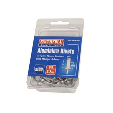 Aluminium Alloy Blind Rivets - 3.2mm - Medium (10mm). Pack of 100