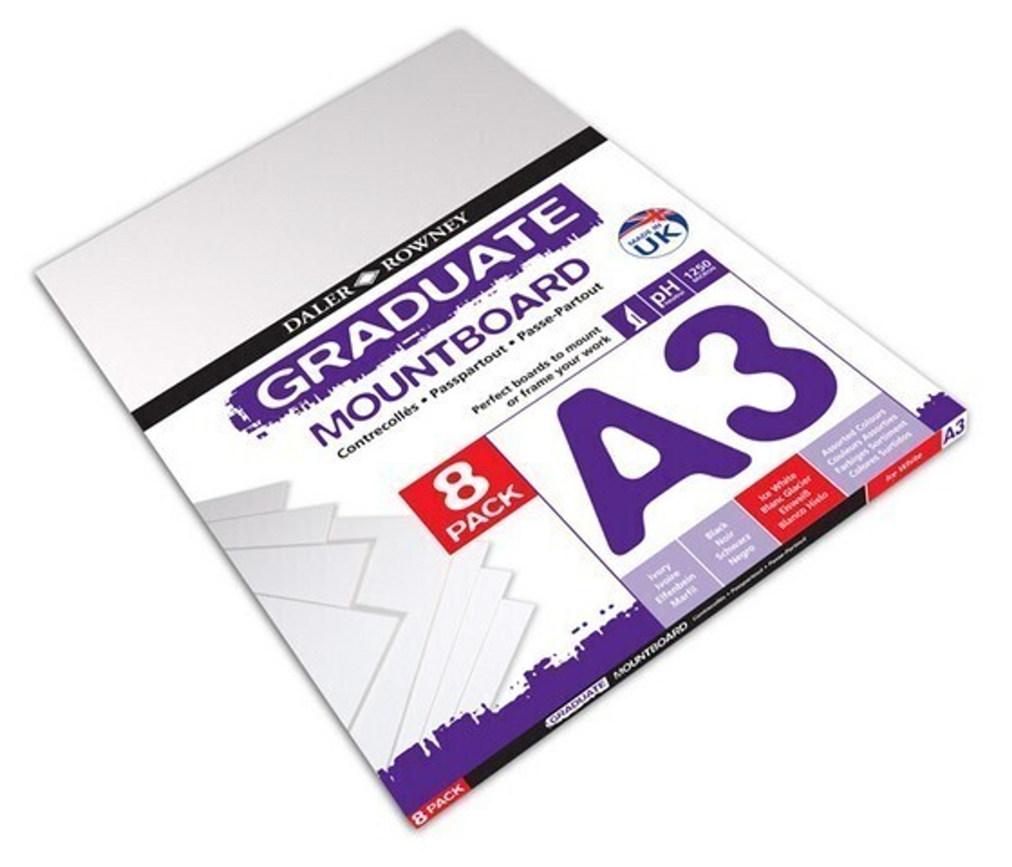 Graduate Mountboards A3 - Ice White - Pack of 8