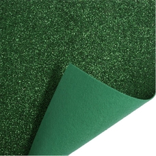 Glitter Felt Sheets 300 x 230mm - Green. Pack of 10