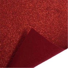 Glitter Felt Sheets 300 x 230mm - Red. Pack of 10