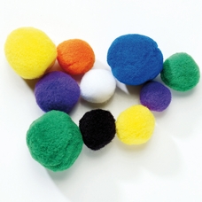Pom-Poms Assorted Colours. Pack of 100