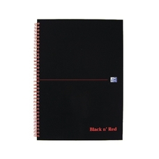 Black N Red Wirebound Notebook A4 Feint - Pack of 5