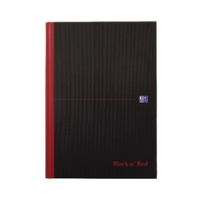 Black N Red Casebound Notebook A4 Feint - Pack of 5