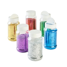 Specialist Crafts Large Glitter Tub Assortment. Pack of 6