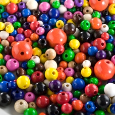Coloured Wooden Beads. Pack of 250