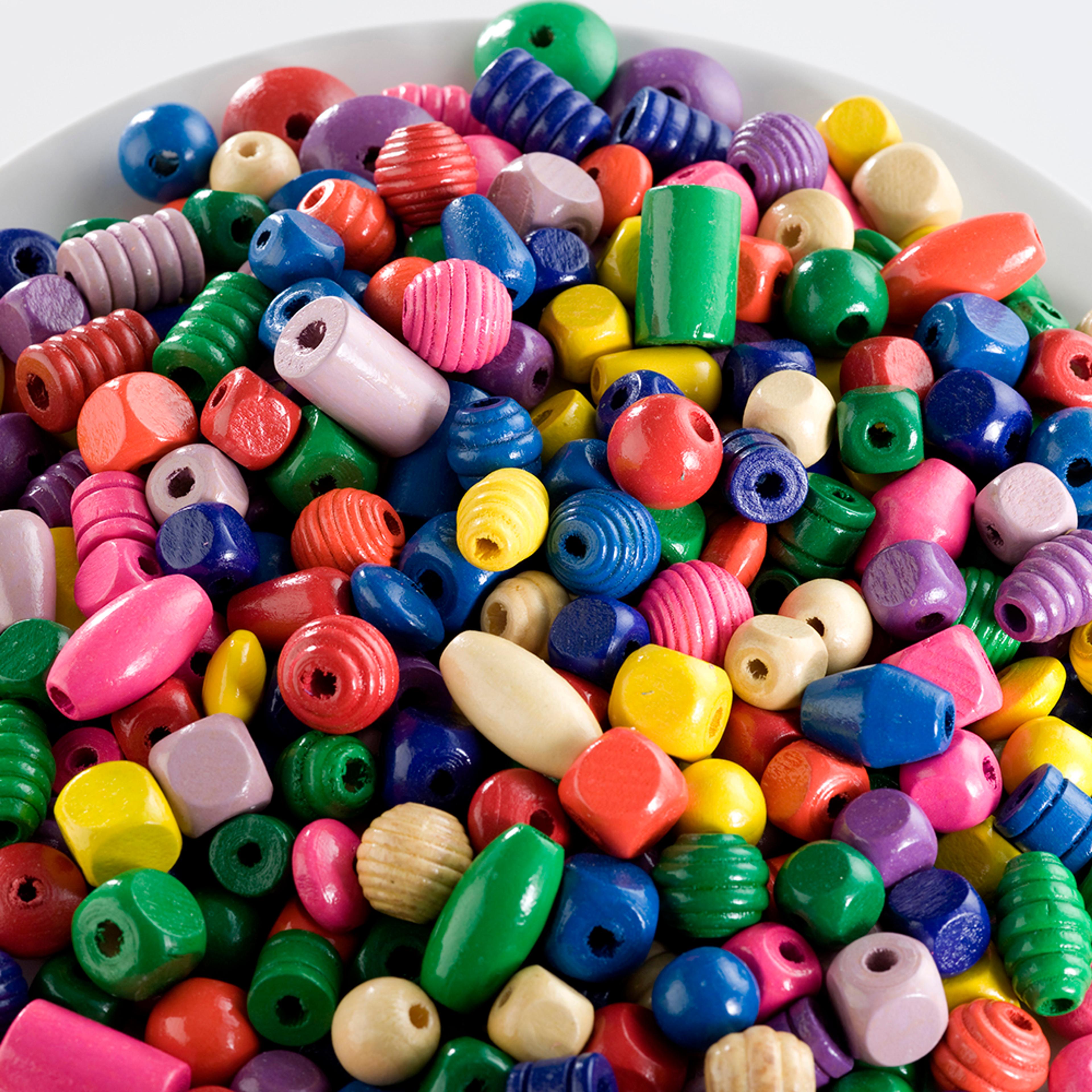 Coloured Wooden Bead Assortment