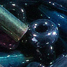 Micro Glass Seed & Bugle Beads 100g - Black Rainbow