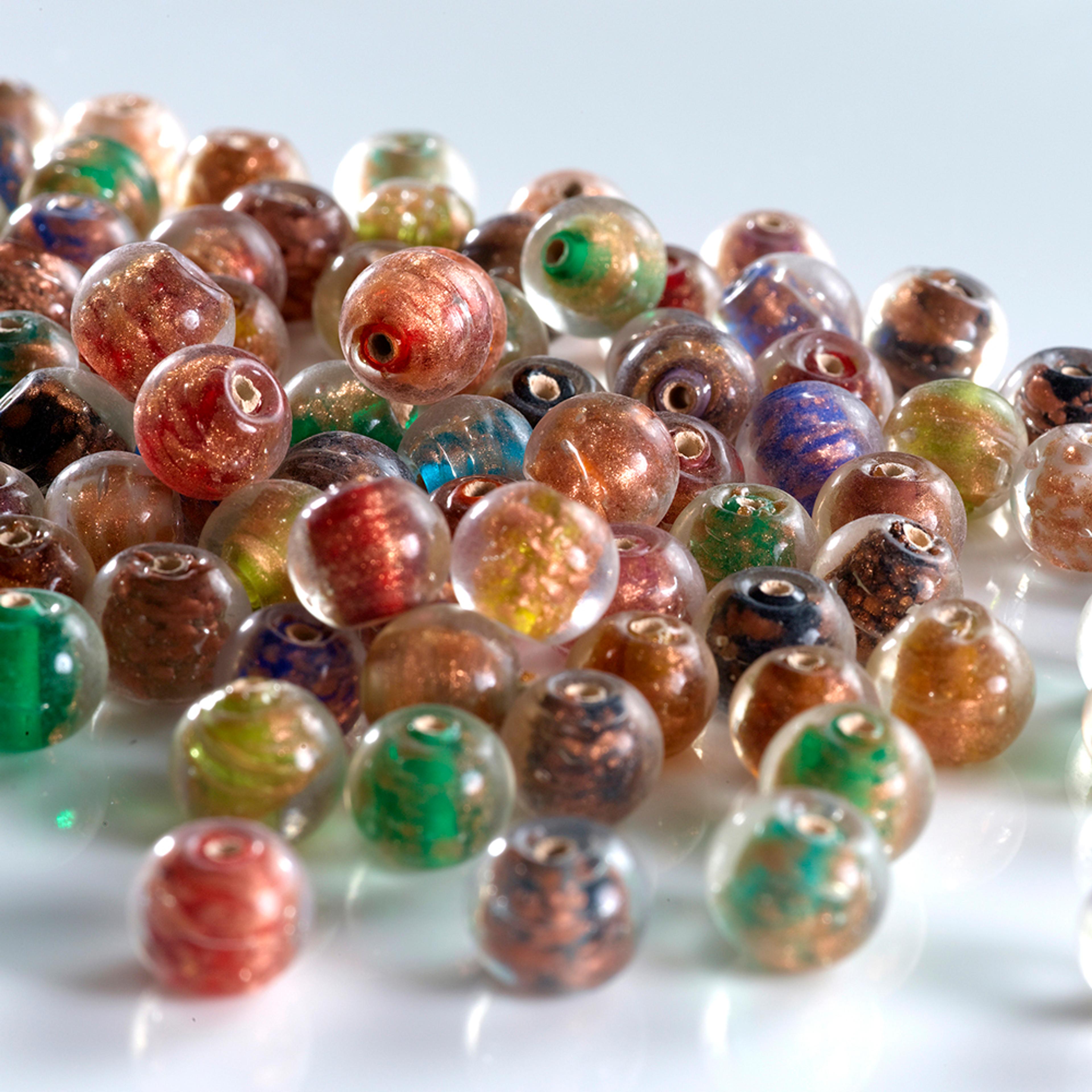 Gold Sparkle Glass Beads