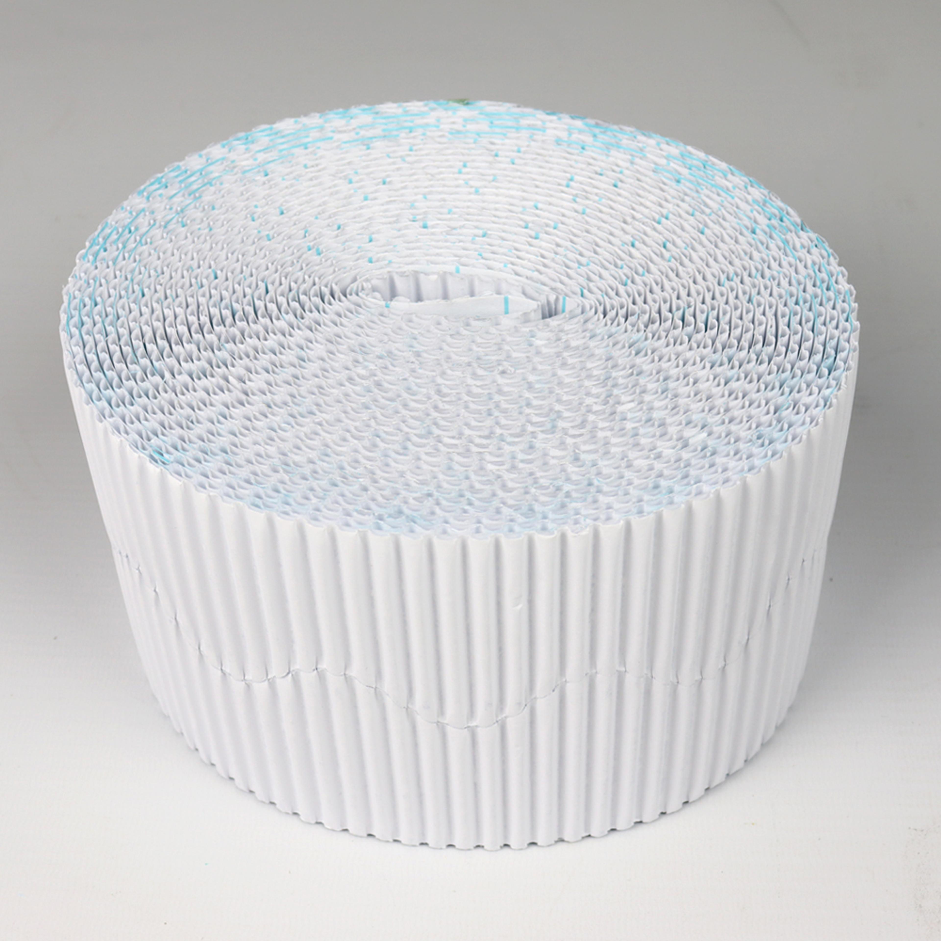 Corrugated Bordette Rolls - White. Pack of 2