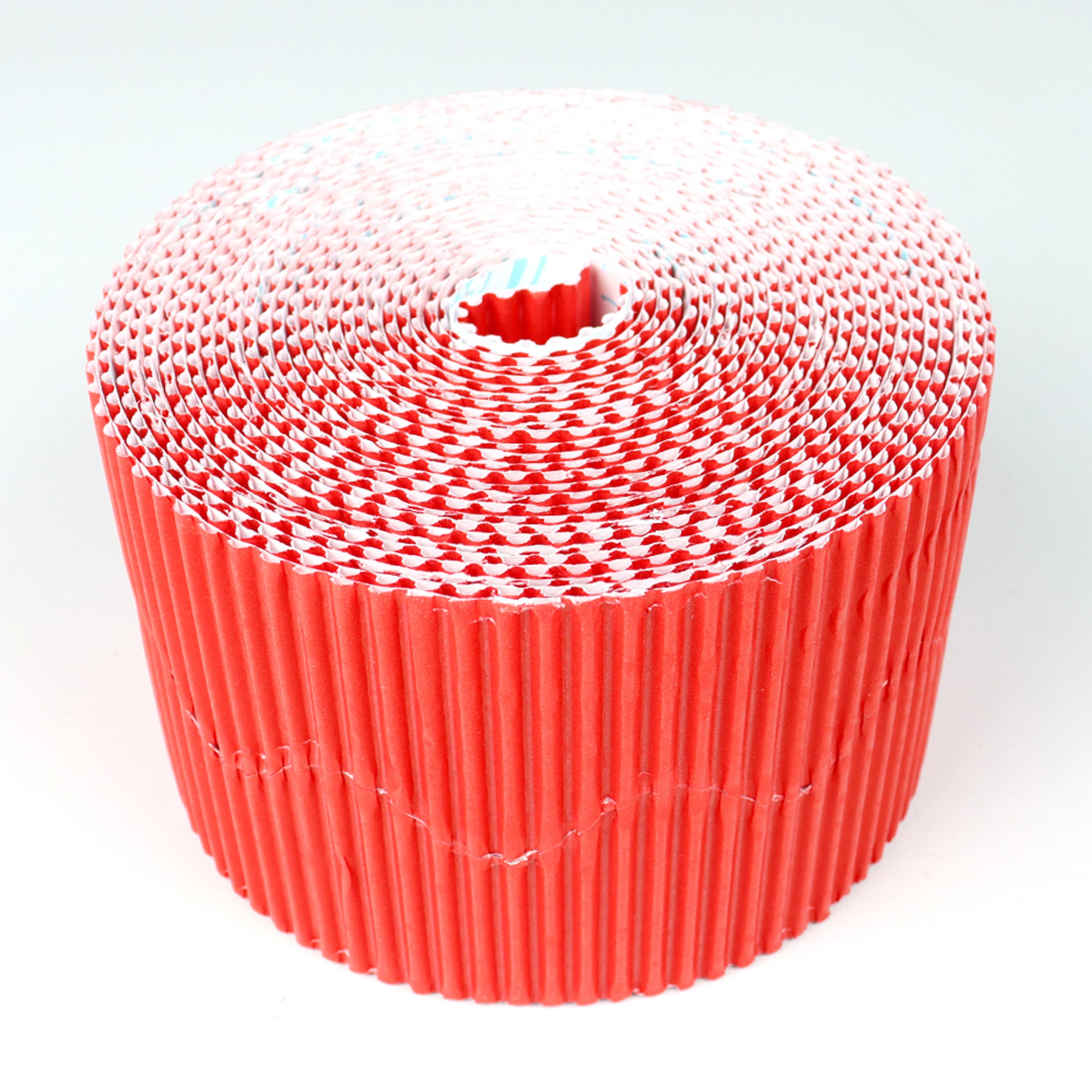 Corrugated Bordette Rolls - Flame. Pack of 2