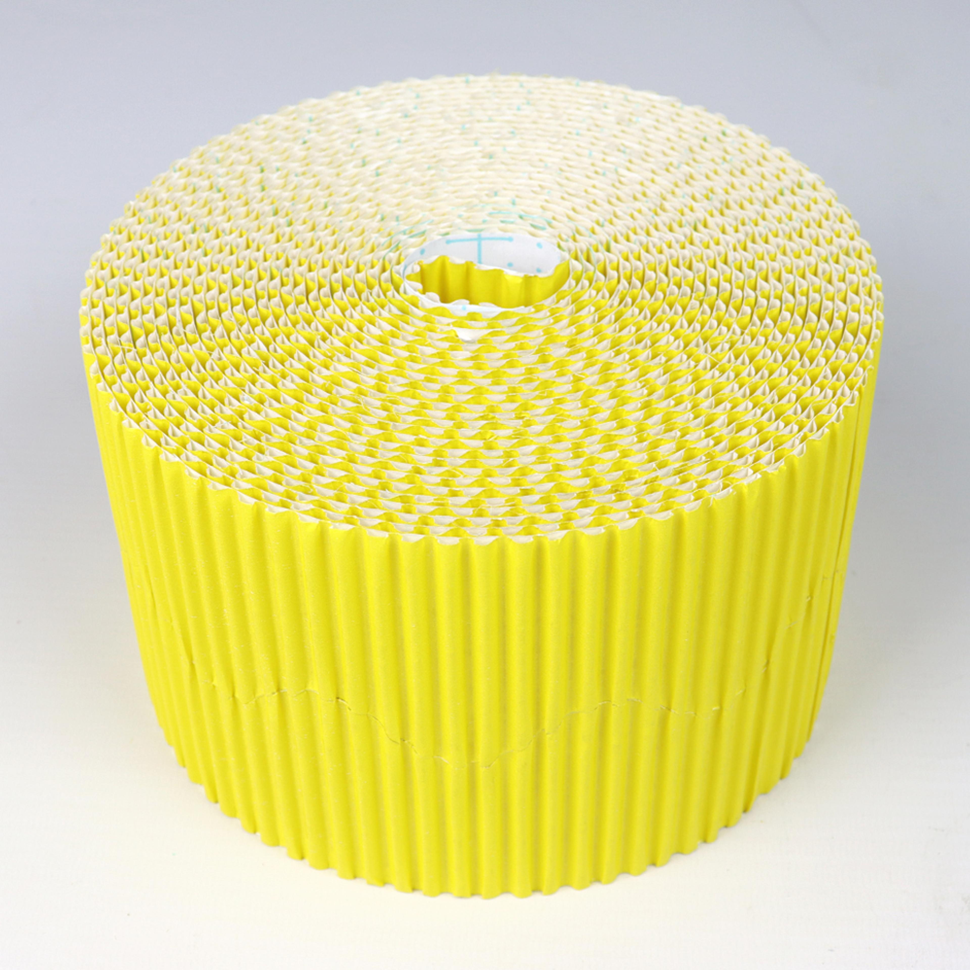 Corrugated Bordette Rolls - Canary. Pack of 2