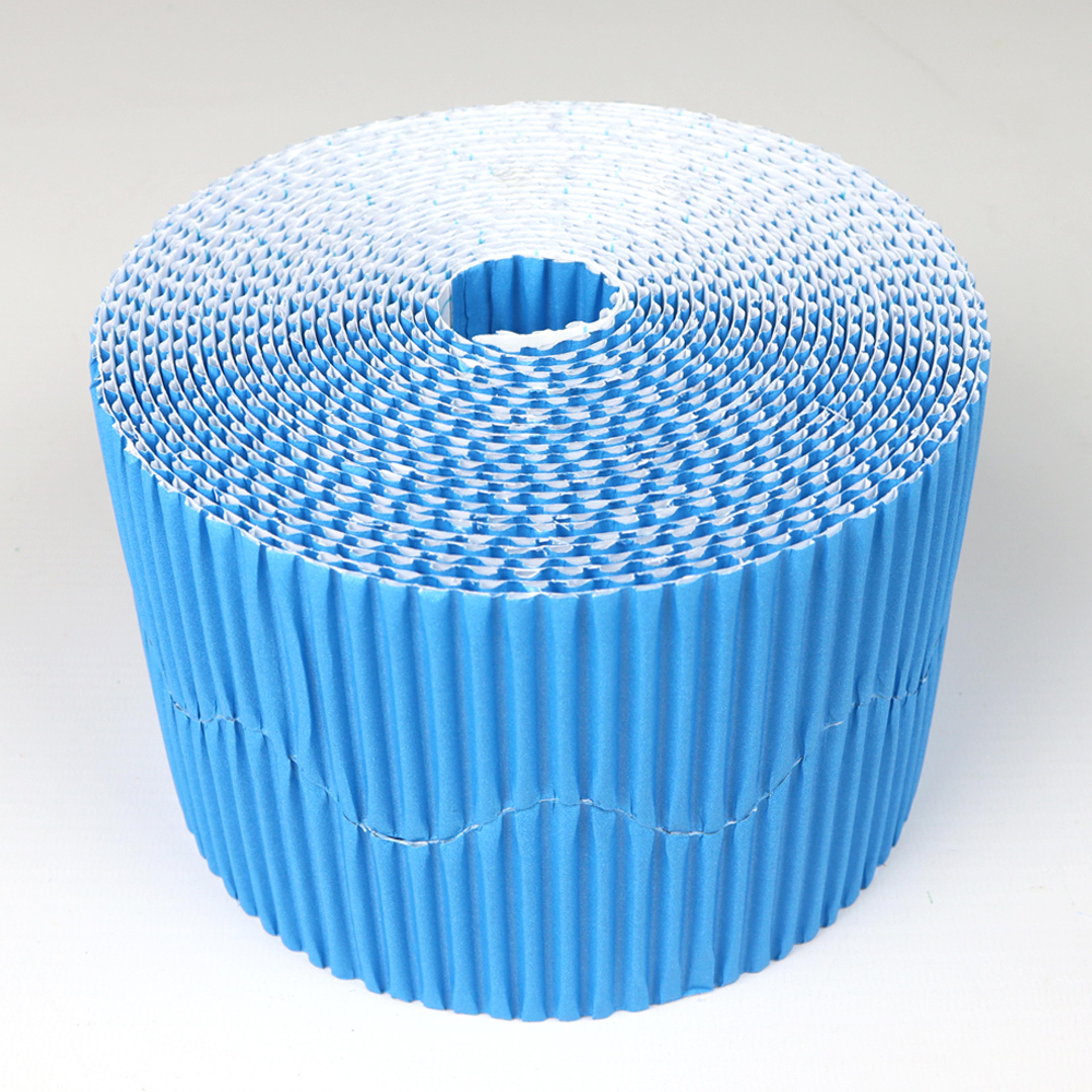 Corrugated Bordette Rolls - Bright Blue. Pack of 2