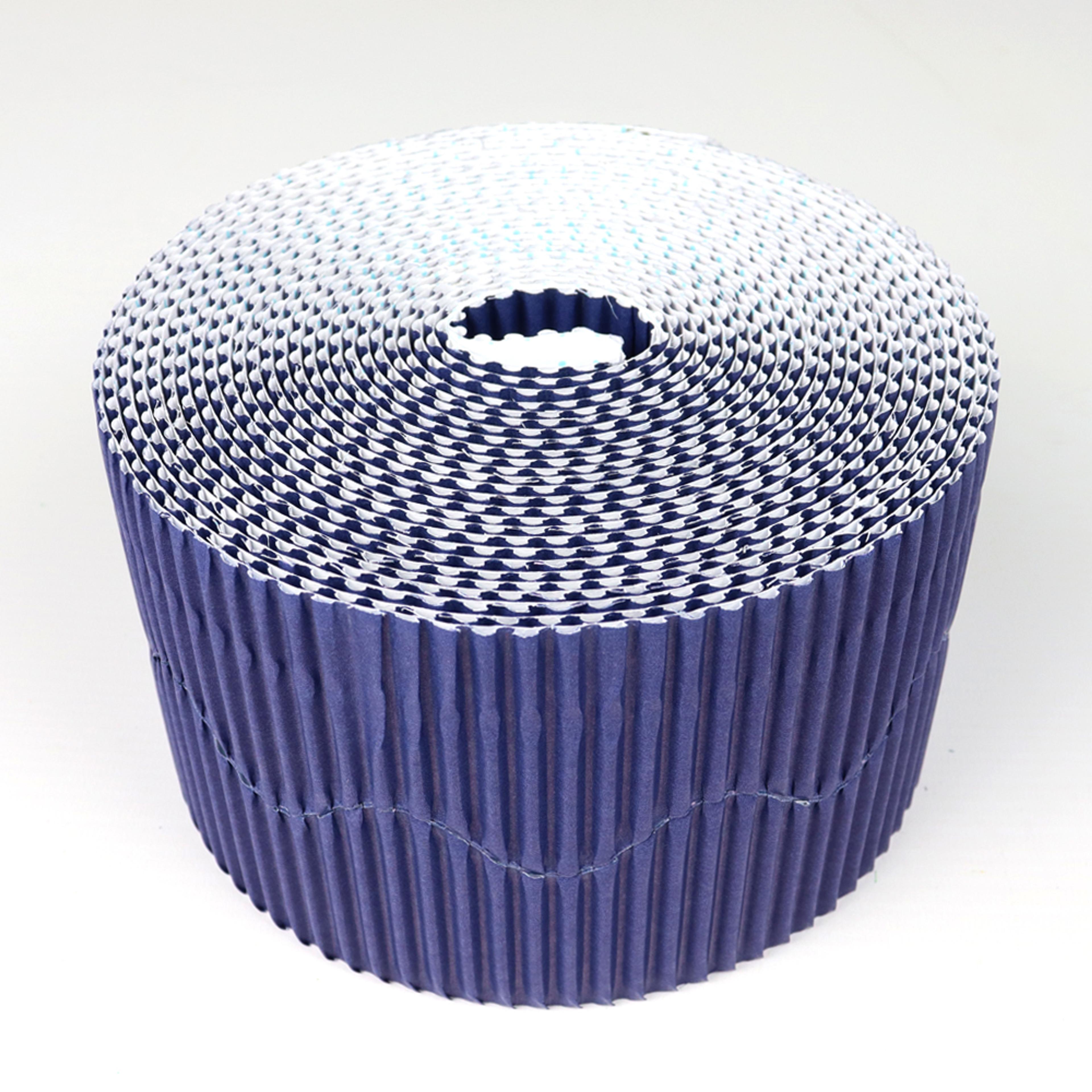 Corrugated Bordette Rolls - Rich Blue. Pack of 2