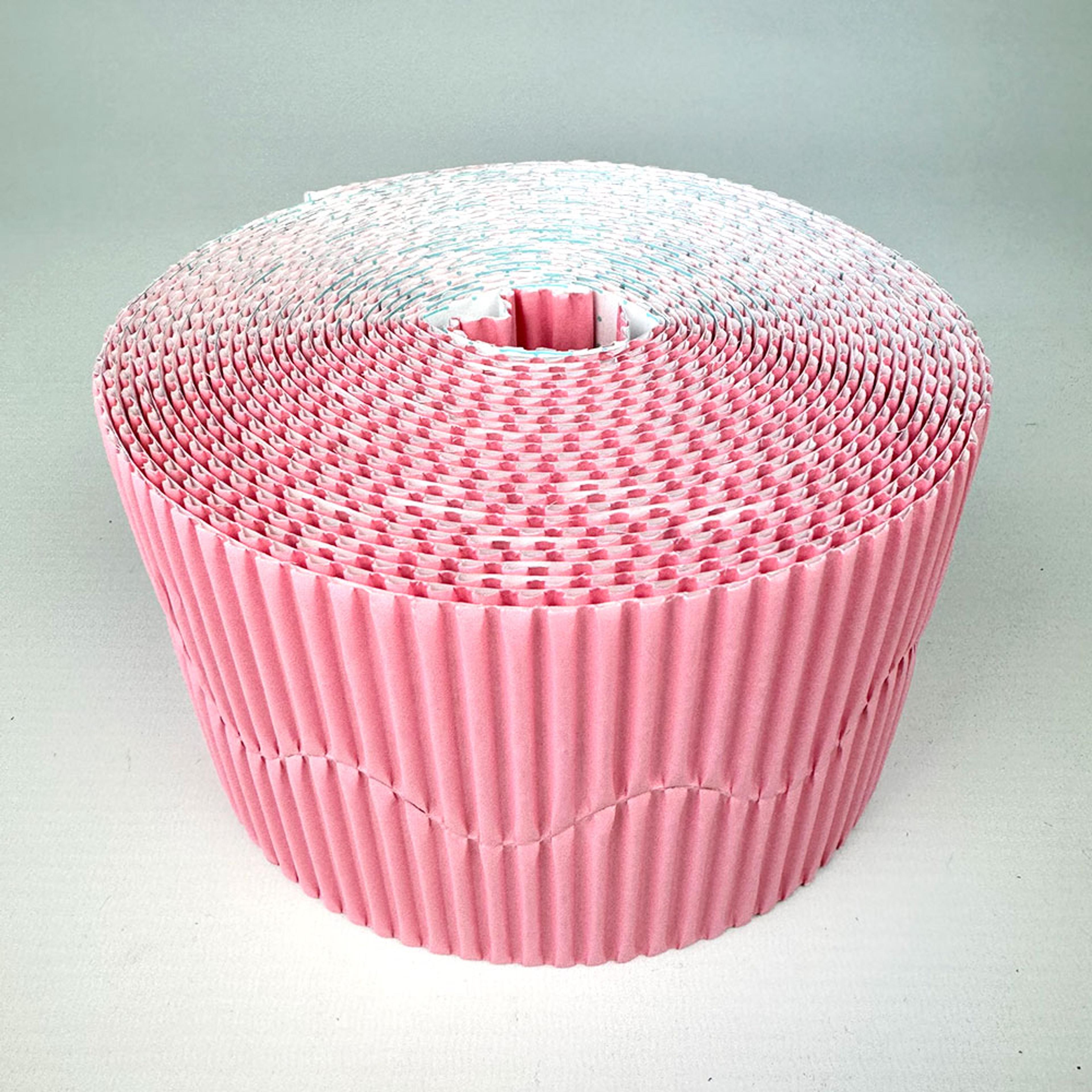 Corrugated Bordette Rolls - Pink. Pack of 2