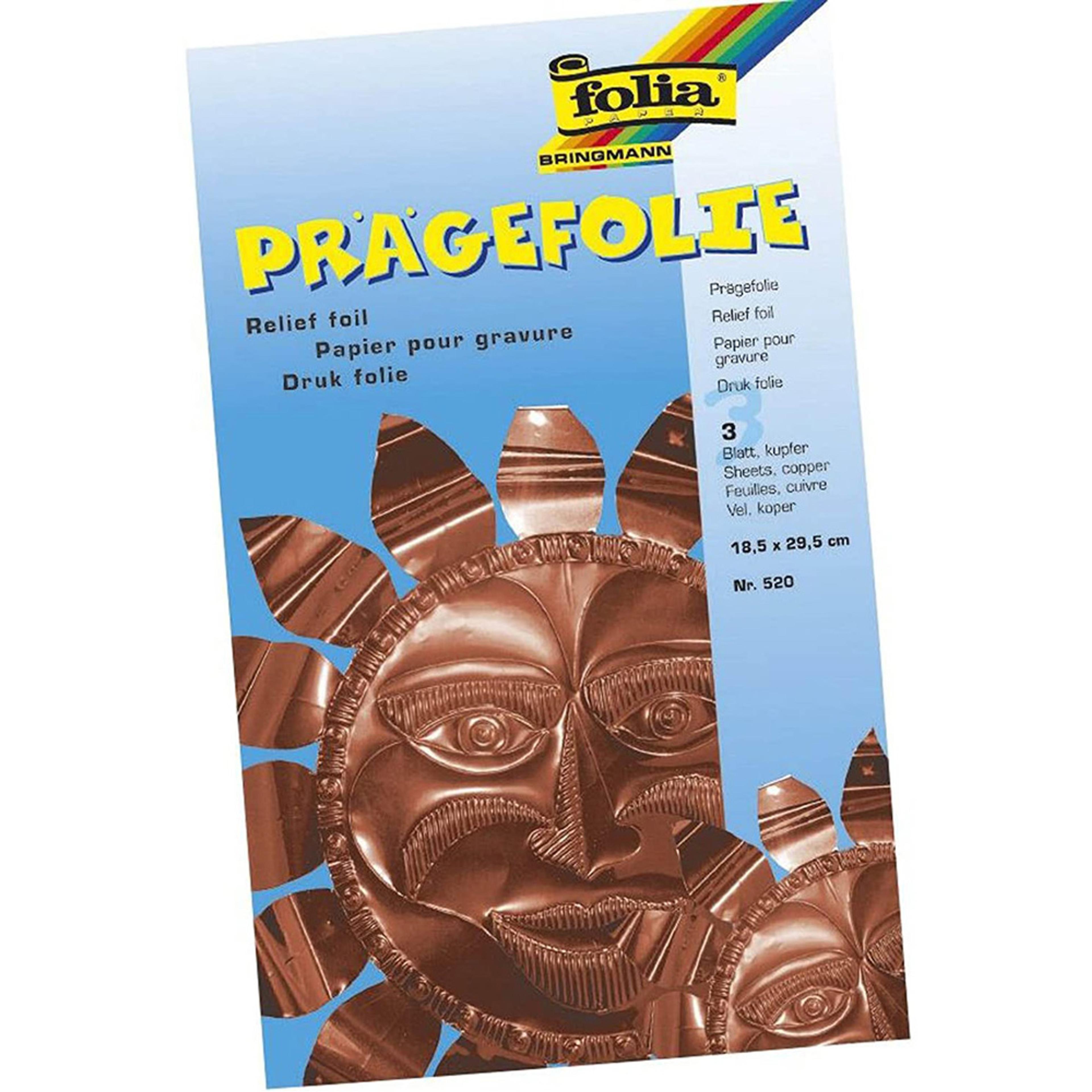 Embossing Foil Sheets - Copper. Pack of 3