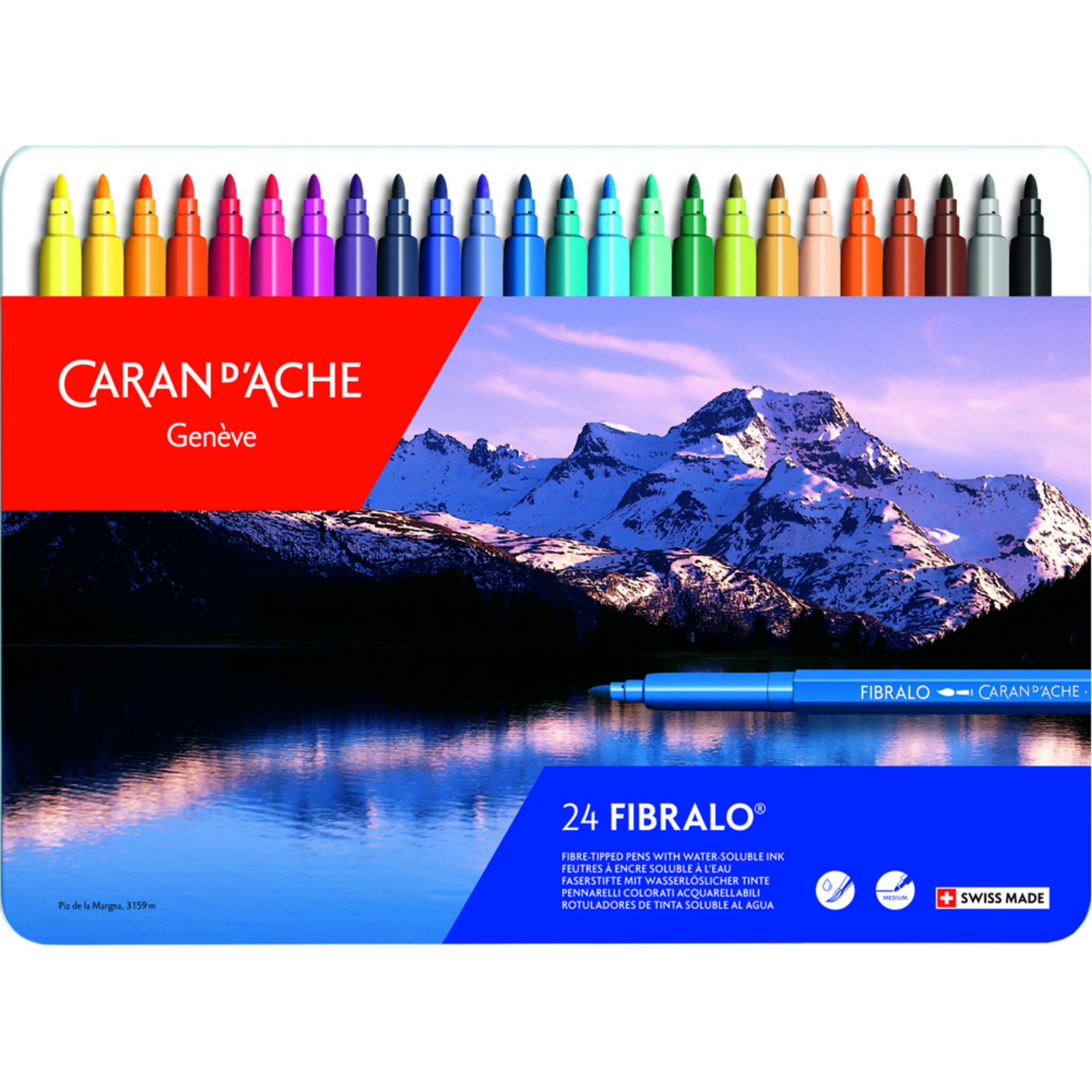 Caran d'Ache Fibralo Superfibre Aquarelle Markers. Set of 24