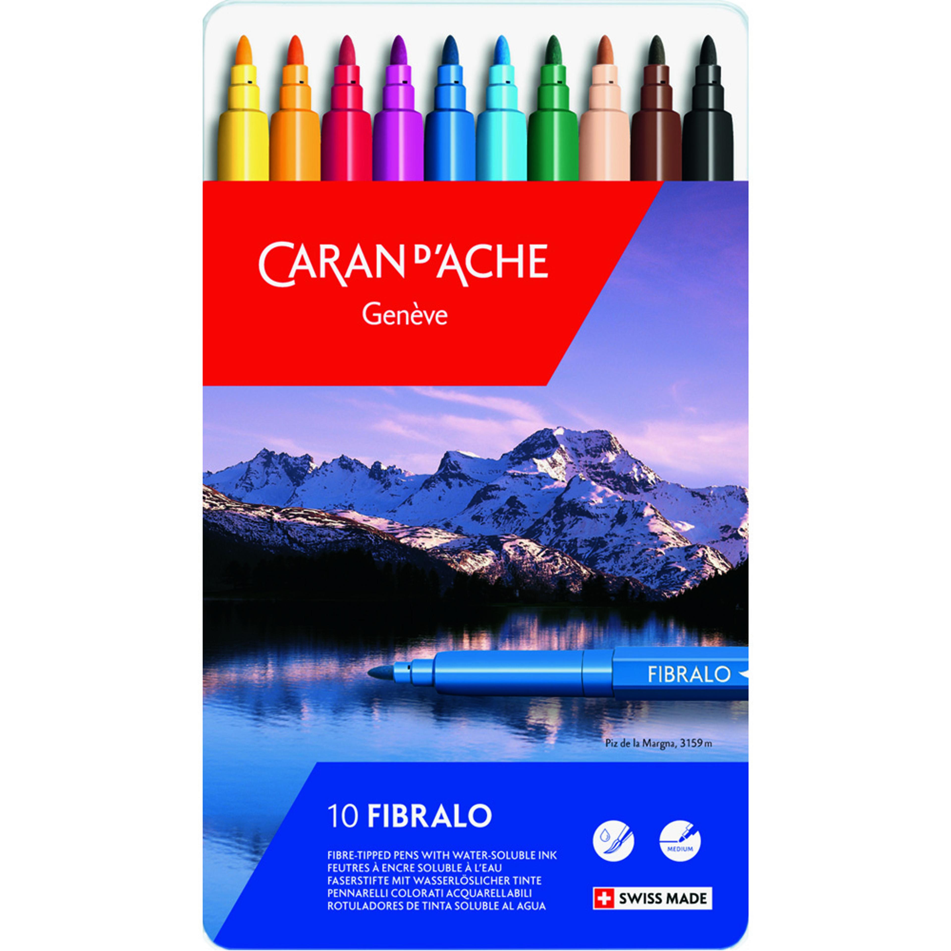 Caran d'Ache Fibralo Superfibre Aquarelle Pens. Set of 10