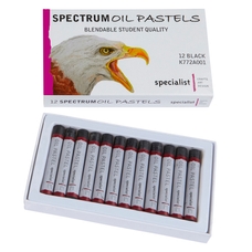 Spectrum Oil Pastels - Black. Pack of 12