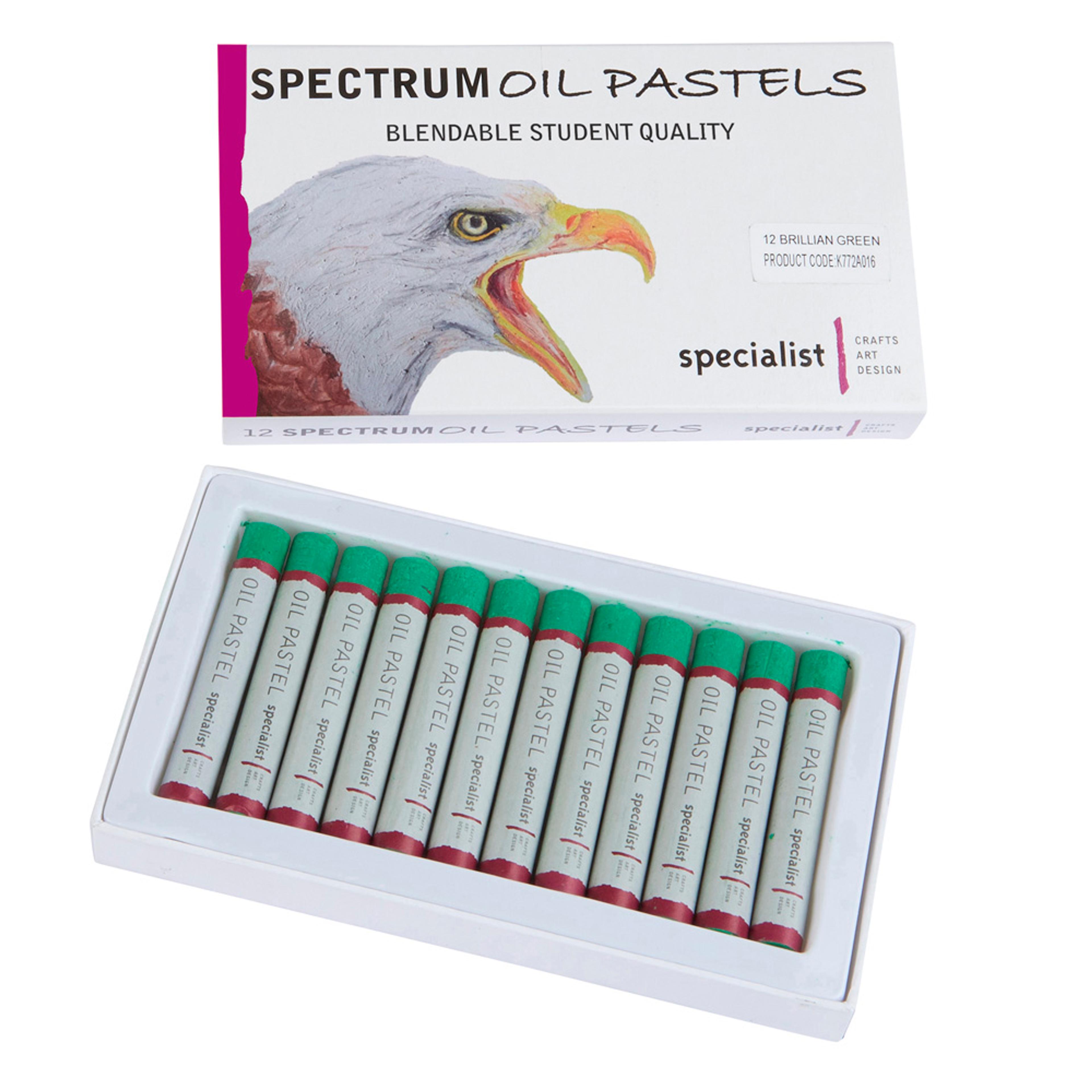 Specialist Crafts Oil Pastels - Brilliant Green. Pack of 12