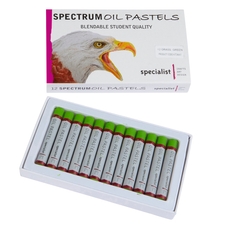 Spectrum Oil Pastels - Grass Green. Pack of 12