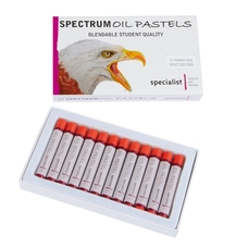 Spectrum Oil Pastels - Orange Red. Pack of 12