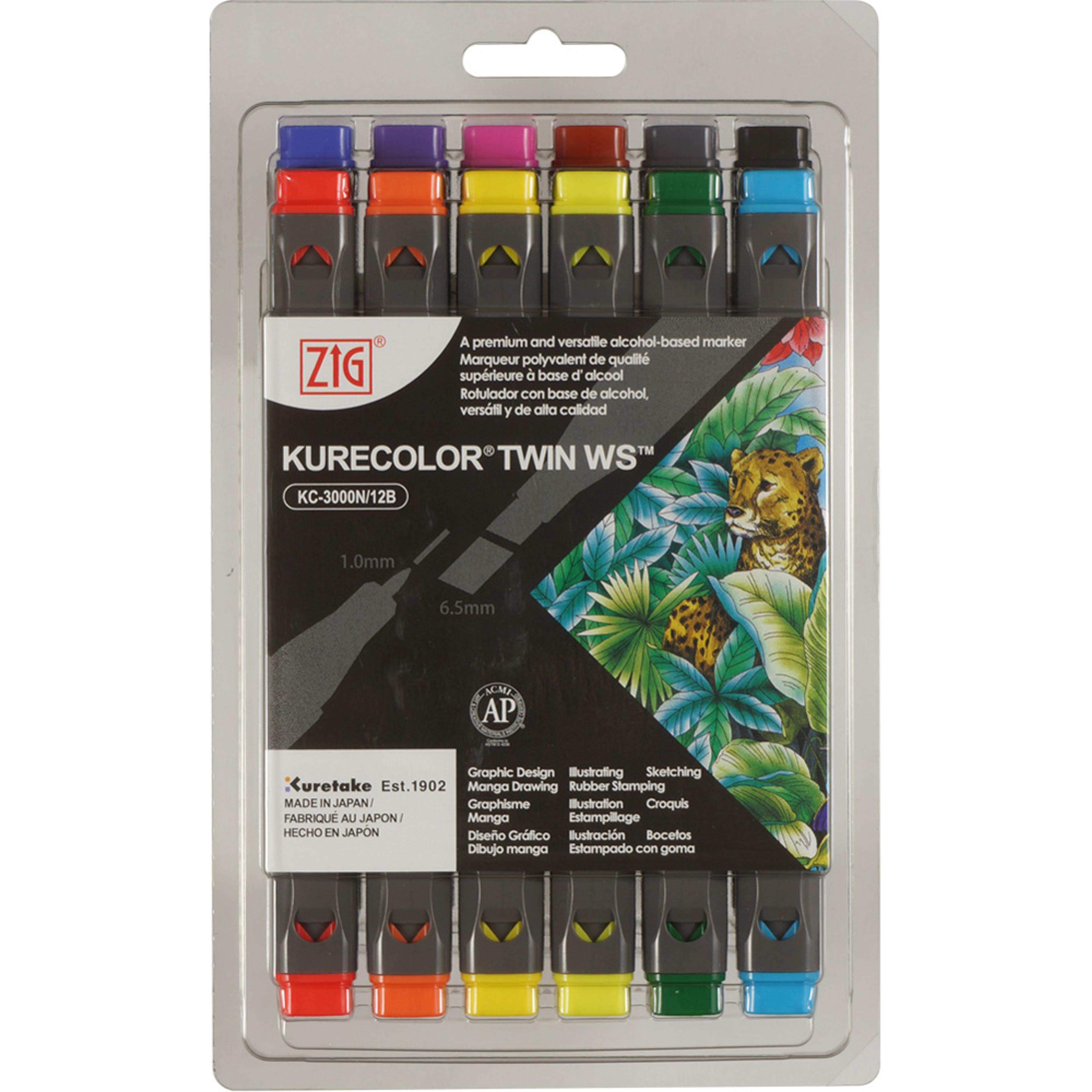 ZIG Kurecolor Twin Marker Set - Basic. Set of 12