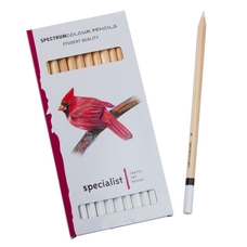 Spectrum Colour Pencils - White. Pack of 12