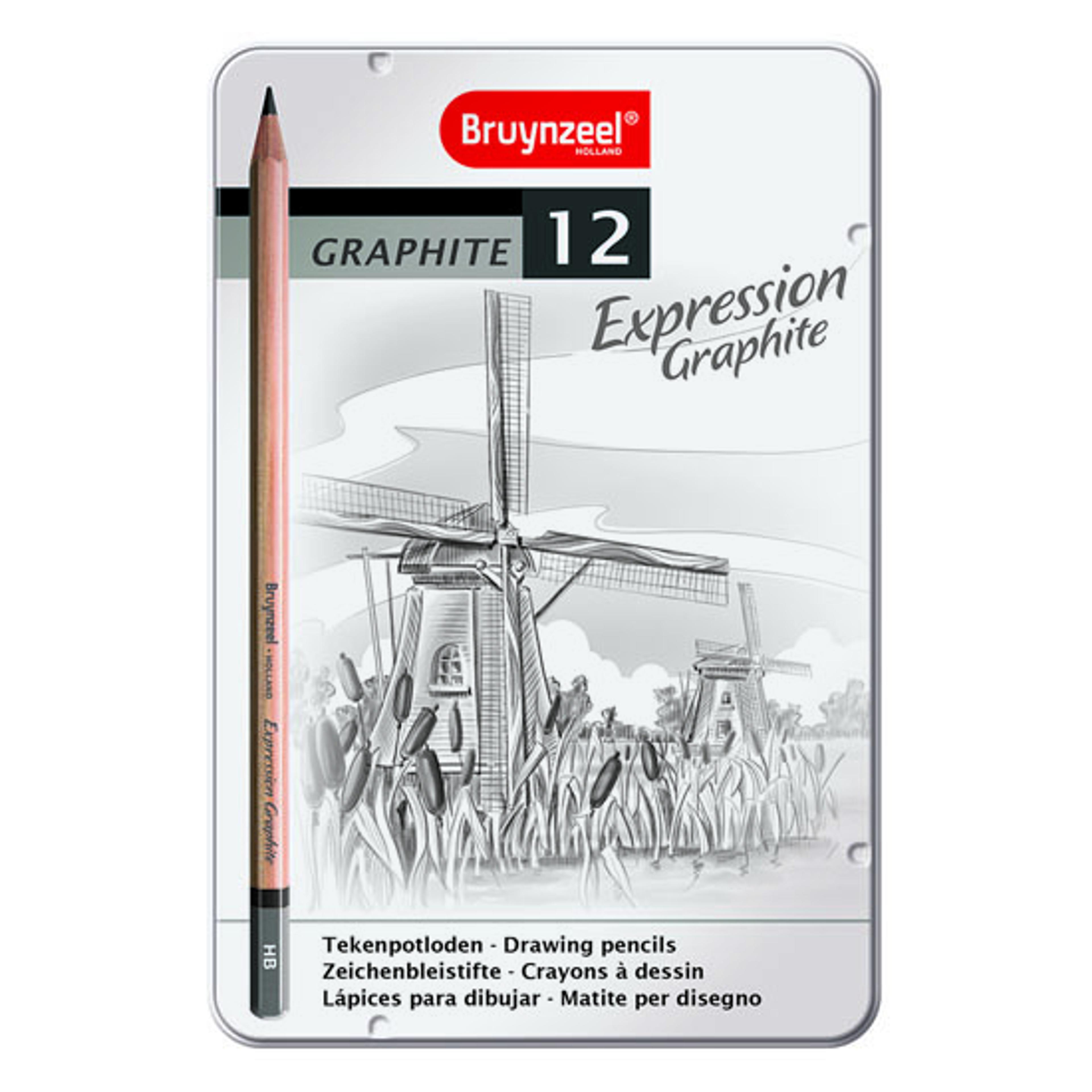 Bruynzeel Expression Graphite Pencil Tin. Set of 12