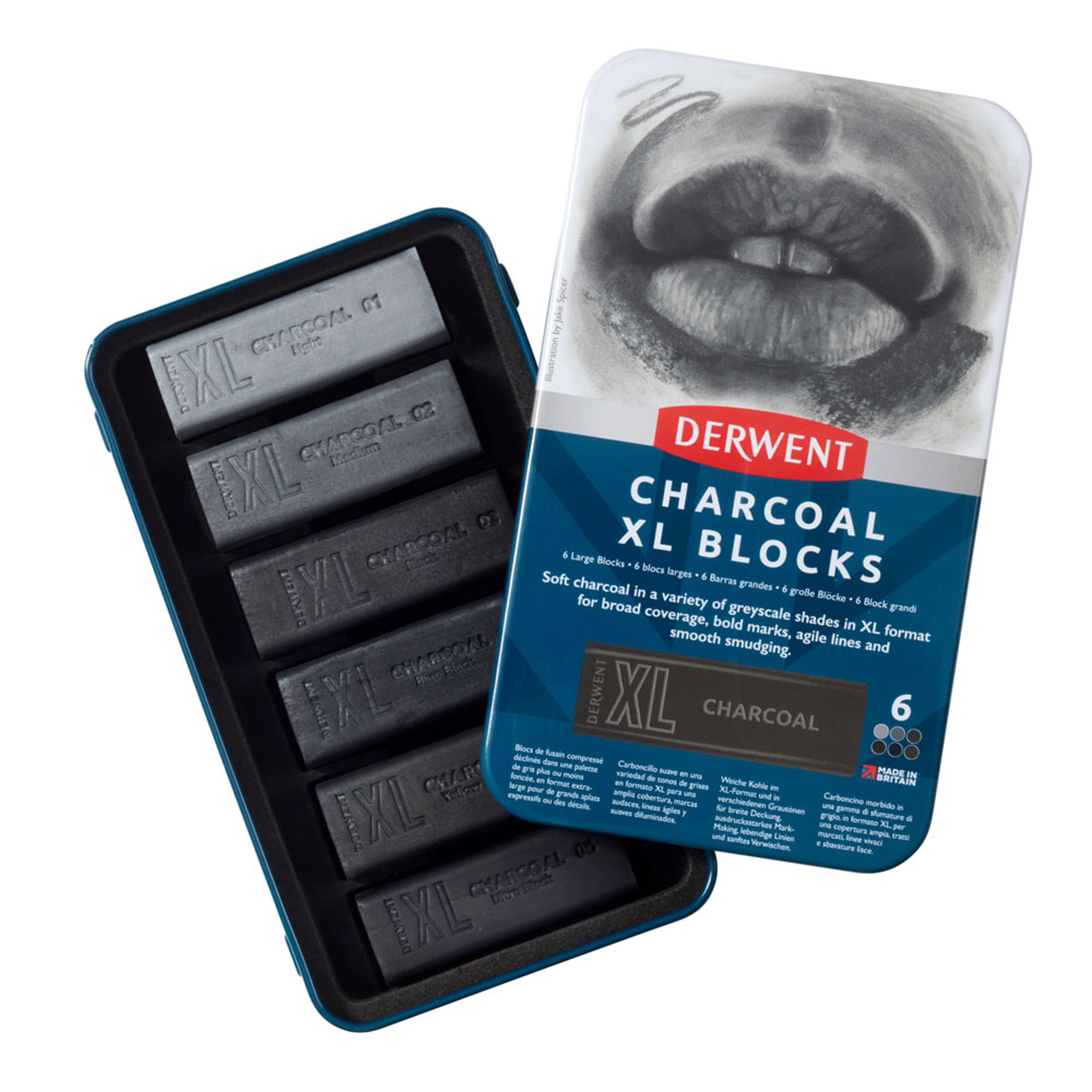 Derwent XL Charcoal Blocks - Set of 6