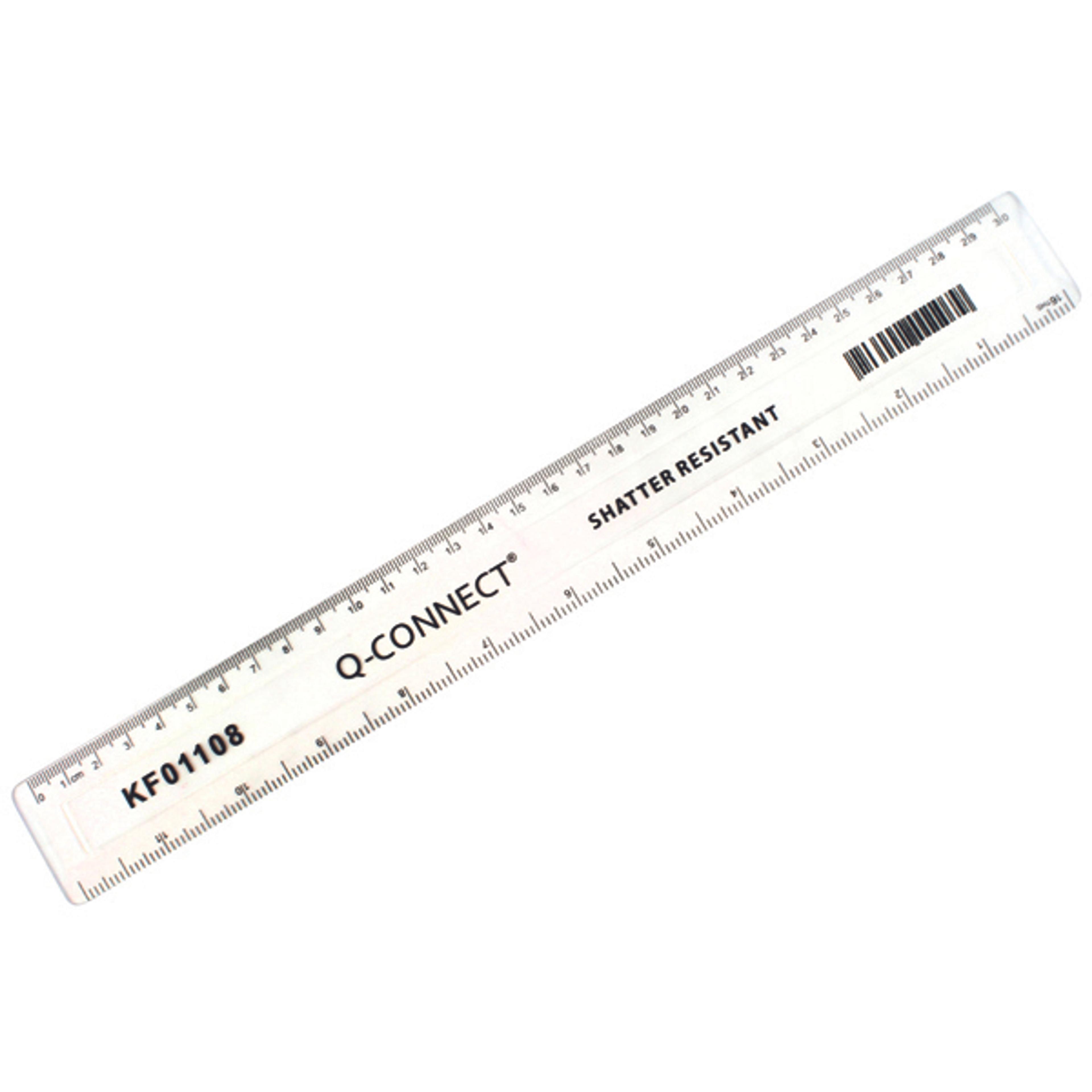 Ruler Shatterproof 30cm Clear
