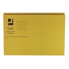 Square Cut Folders Medium Weight - Yellow - Pack of 100