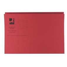 Square Cut Folders Medium Weight - Red - Pack of 100
