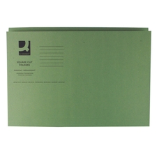 Square Cut Folders Medium Weight - Green - Pack of 100