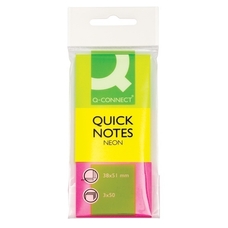 Coloured Sticky Notes 40 x 50 - Neon Rainbow - Pack of 3