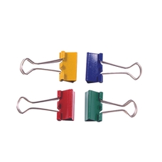 Foldback Clips 24mm - Assorted Colours - Pack of 10
