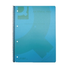 A4 Transparent Coloured Spiral Notebooks - Blue - Pack of 5
