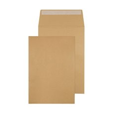C4 Gusset Non-Window Envelopes Peel & Seal Manilla - Pack of 125