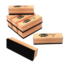 Show-me Wooden Handled Whiteboard Erasers Large - Pack of 12