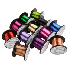 Coloured Enamelled Wire 0.2mm x 175mm Reels - Assorted. Pack of 12