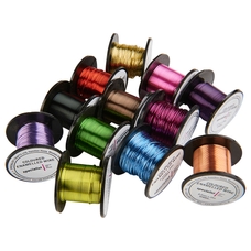 Coloured Enamelled Wire 0.5mm x 25m Reels. Pack of 12