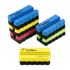 Artline Magnetic Grooved Whiteboard Erasers Assorted - Pack of 6