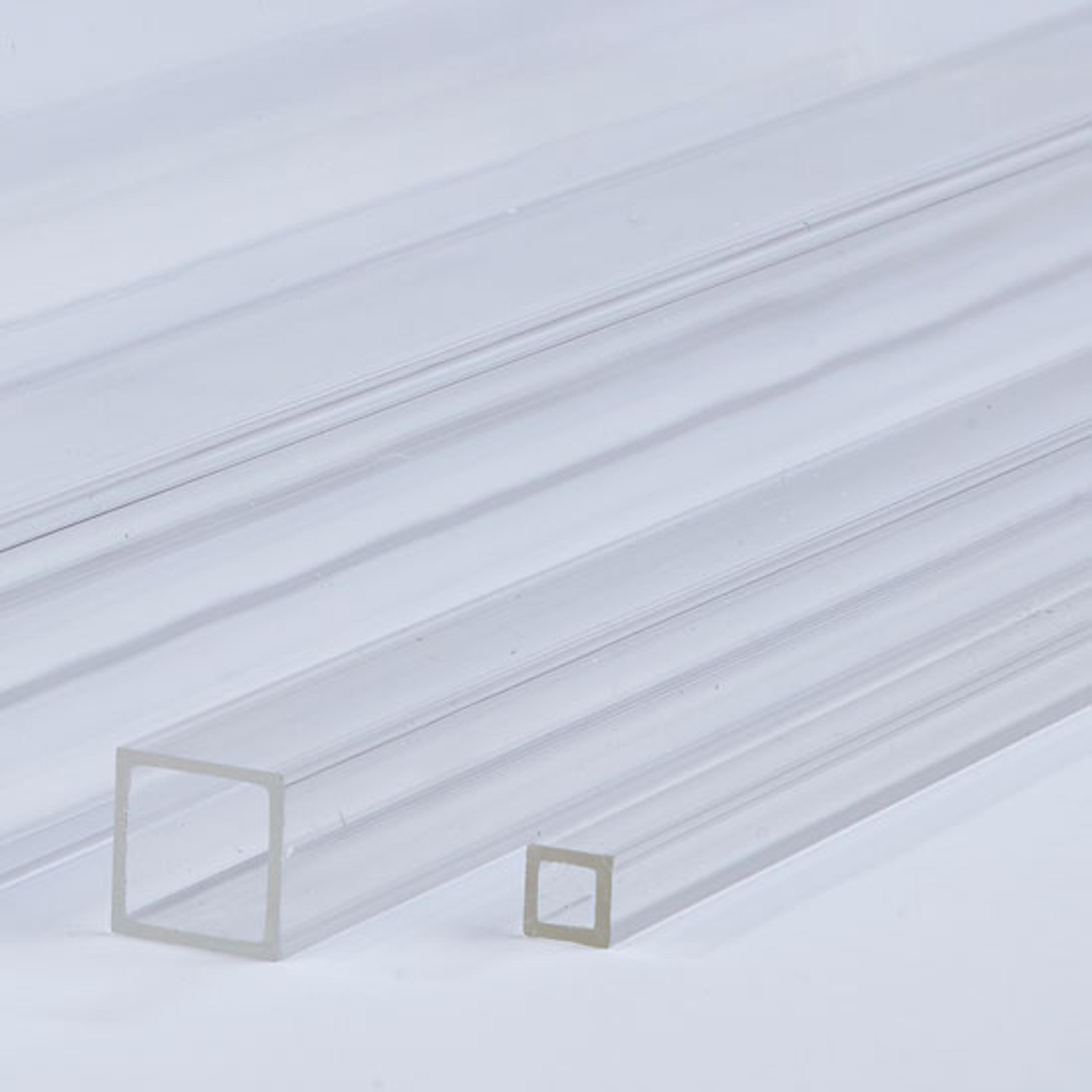 Clear Square Extruded Acrylic Tube - 610mm x 31.8mm dia.