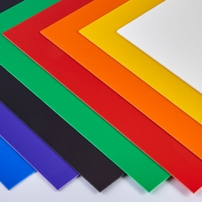 Coloured High Impact Polystyrene Sheets - 457 x 254 x 1mm - Assorted Pack of 80.