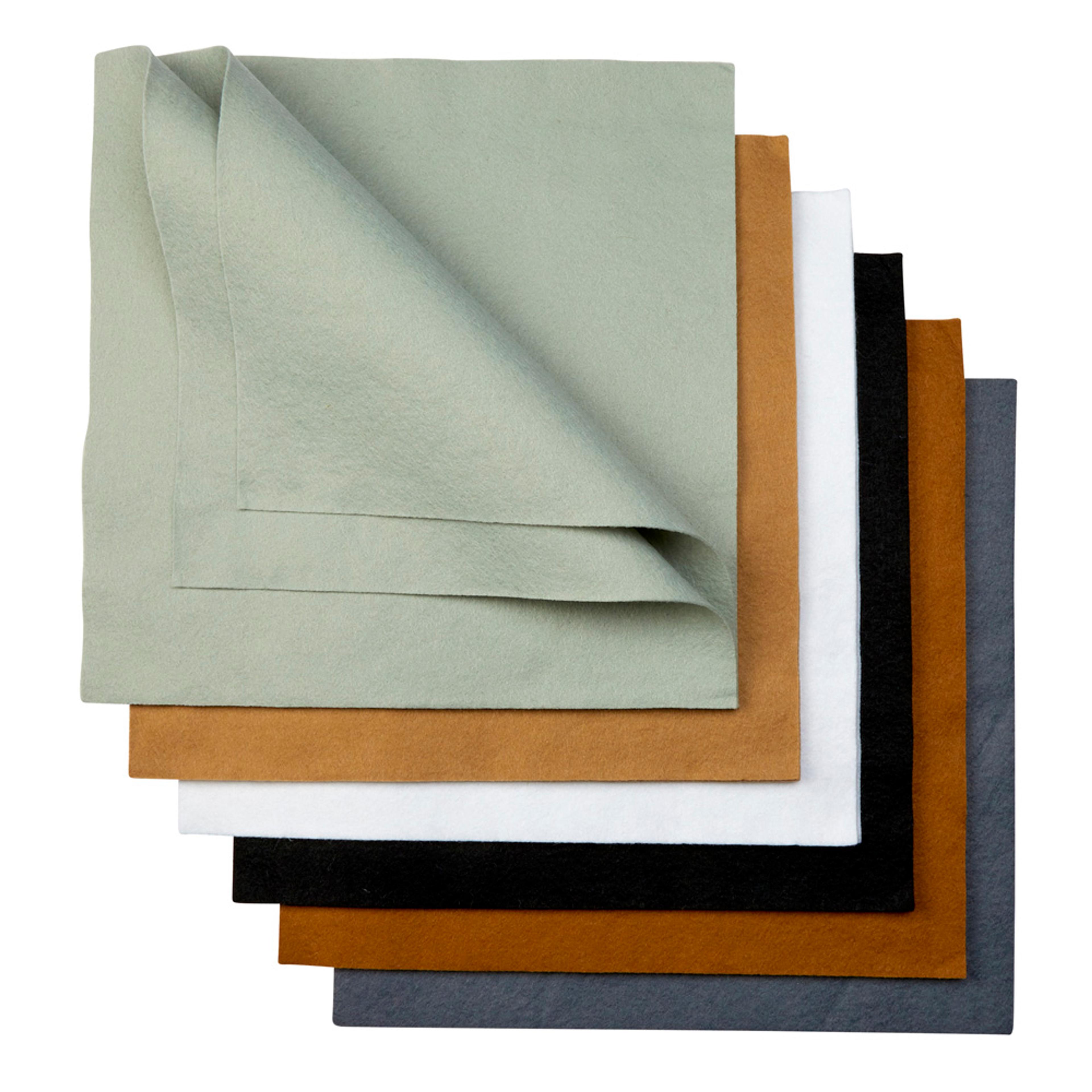Colour Themed Felt Packs - Blacks/Whites/Greys/Browns. Pack of 24